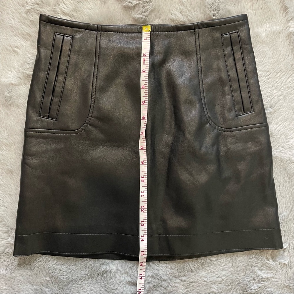 H&M Vegan Faux Leather Mini Skirt Size 2 Black - Picture 8 of 9